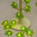 guirlande lumineuse feuilles vertes led 10 diodes 3m batterie anniversaire décoration chambre