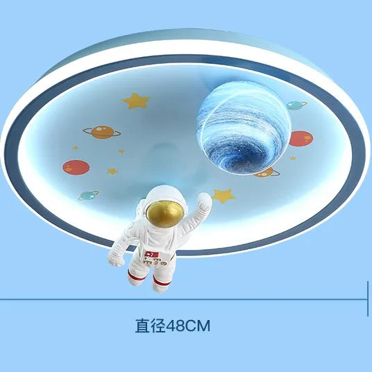 plafonnier led bleu clair astronautes planètes étoiles moderne spatial chambre enfants