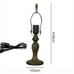 lampe table classique base métal ornements floraux couleur bronze câble interrupteur H48cm Dia16.6cm