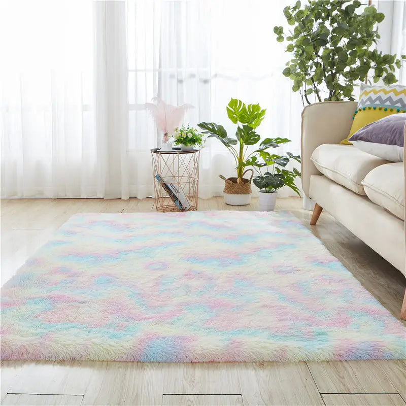 tapis moderne multicolore anti dérapant adhésif polyester nuageux abstrait salon chambre maison hôtelextérieur
