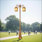 Lampadaire élégant classique or noir extérieur led ip65 certifié ccc