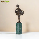 statue décorative ballerine bronze marbre base ornement maison art nouveau décoration collection cadeau
