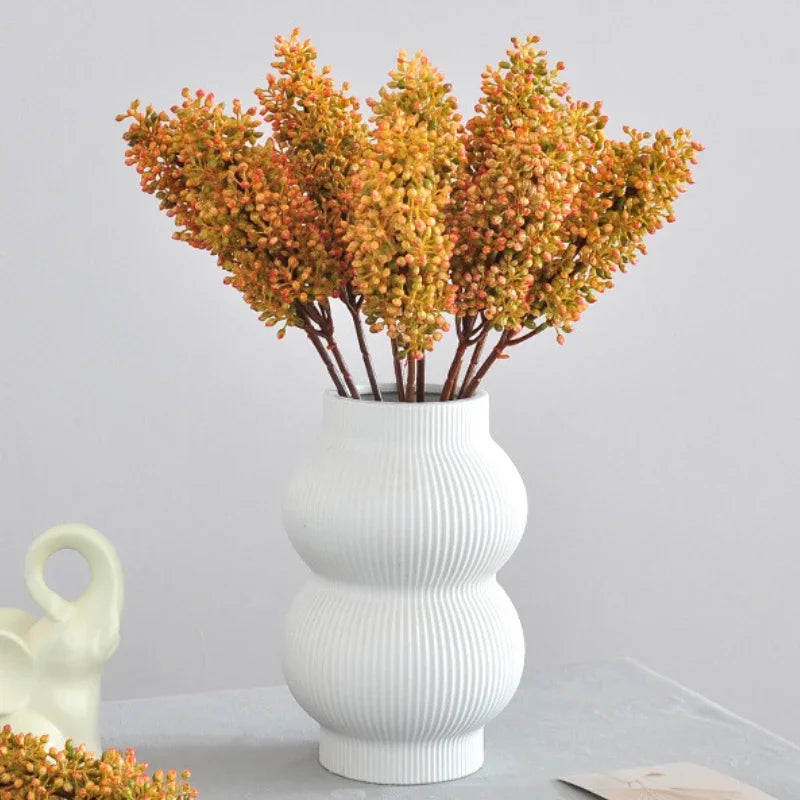 Bouquet artificiel orange vert rose moderne décoration intérieure minimaliste 48cm