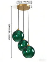 Suspension lumineuse moderne bleu clair vert foncé texture ondulée élégante chambre salon
