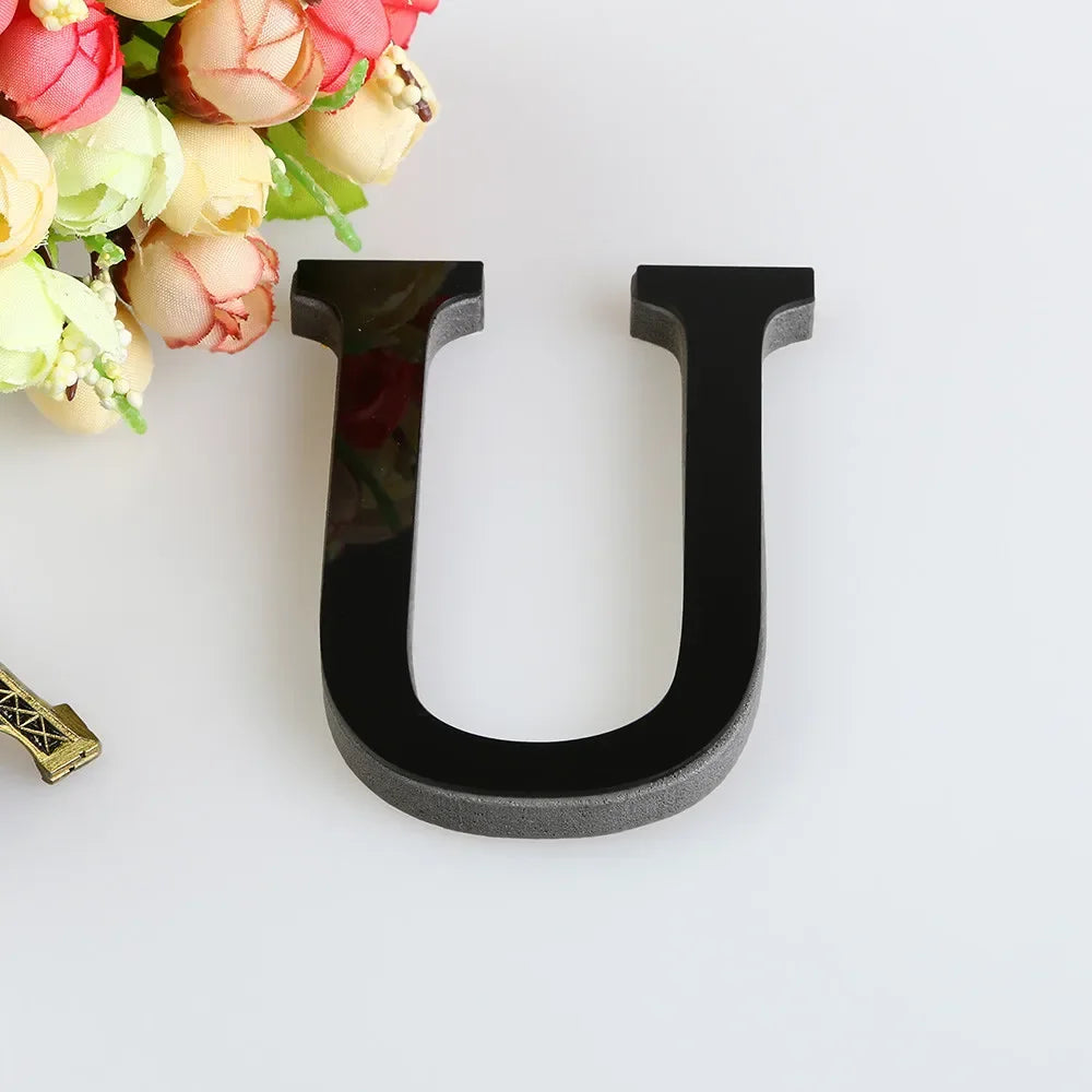 lettres decoratives murales noires acrylique mat autocollantes decoration murale maison salon