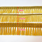 ruban franges dorées 4cm 45mm 65mm polyester textile maison rideau décoratif classique élégant