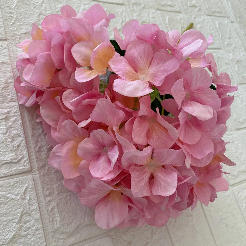 bouquet artificiel hortensias soie bleu blanc rose naturel décoration maison extérieur