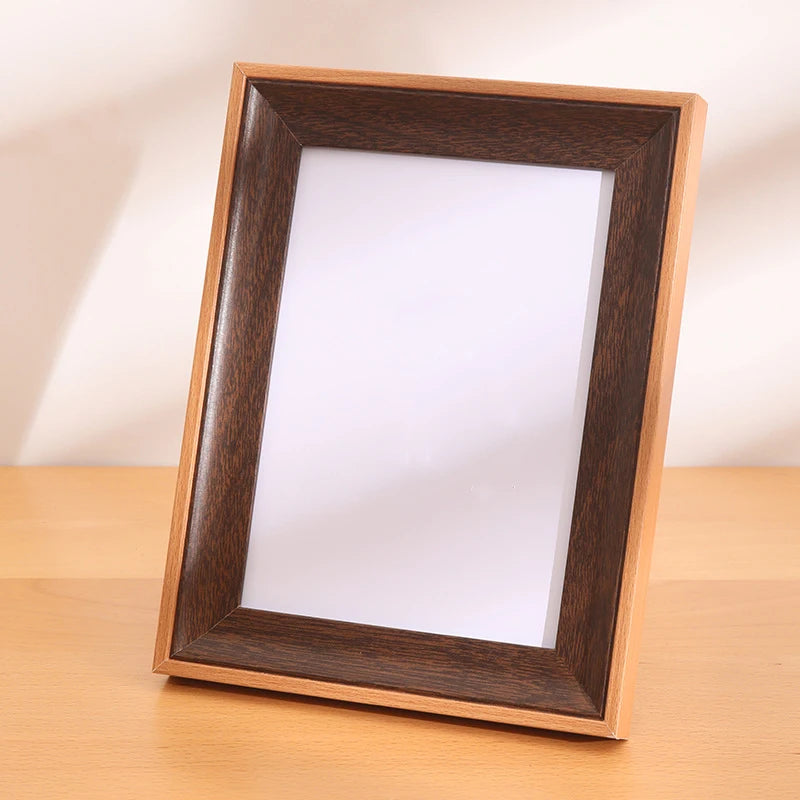 cadre photo rectangle bois blanc moderne minimaliste support mural posable