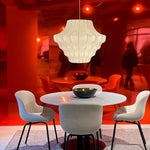 suspension lumineuse moderne blanc beige rayures verticales câble suspendu 4200K 3000K 6500K