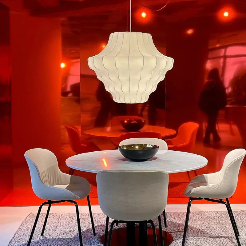 suspension lumineuse moderne blanc beige rayures verticales câble suspendu 4200K 3000K 6500K