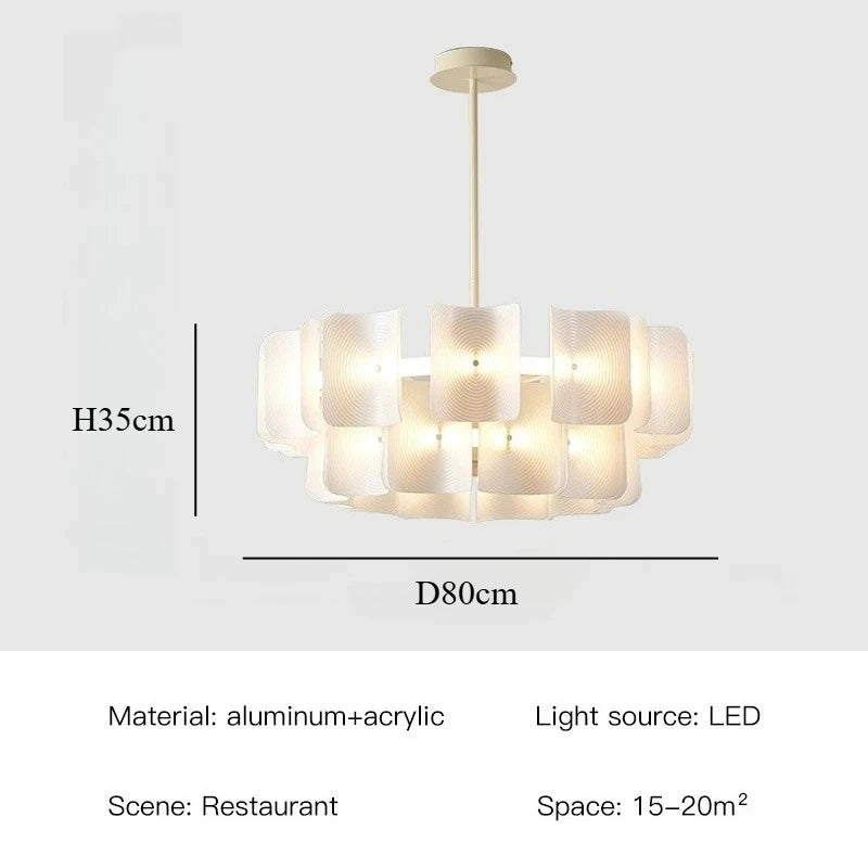 suspension lumineuse moderne pendentif blanc rayures fines opacité 120cm d100cm d80cm d60cm lumière froide