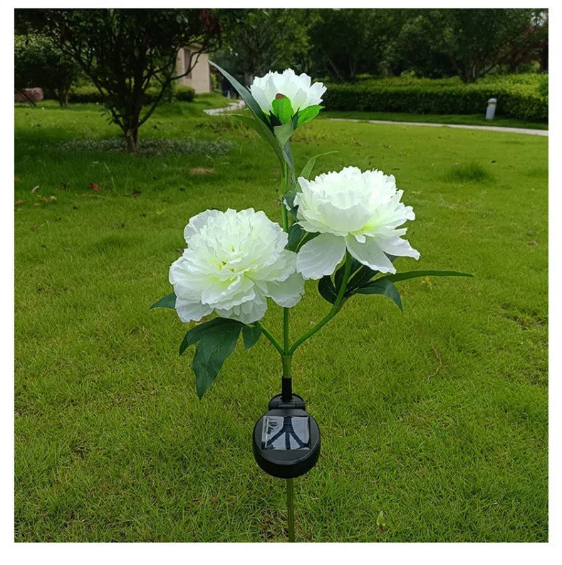 lumières solaires fleurs artificielles roses blanches jaunes extérieures autoinstallation ip44 led vacances