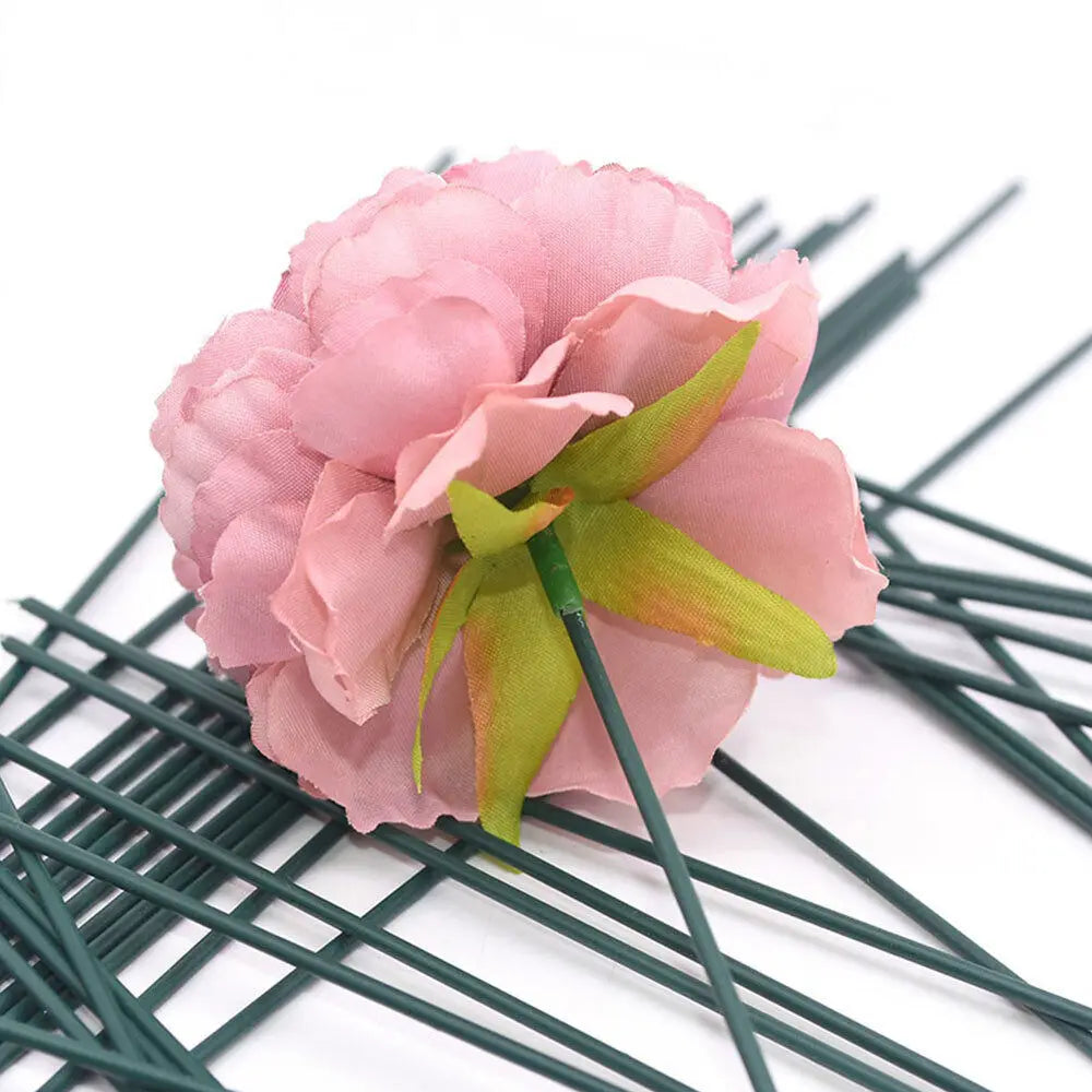 tiges artificielles fleurs vertes roses décor maison anniversaire mariage fêtes intérieures 10pcs