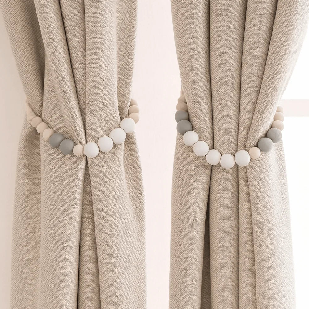 boucle rideau moderne rondes uniformes beige gris noir doré opaques