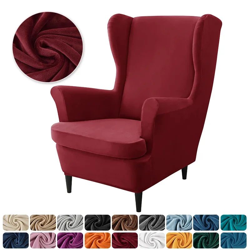 housse fauteuil oreilles velours extensible repose pied salon salon chambre