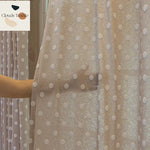 rideau moderne beige clair blanc motif points opacité salon chambre fenêtre polyester épais
