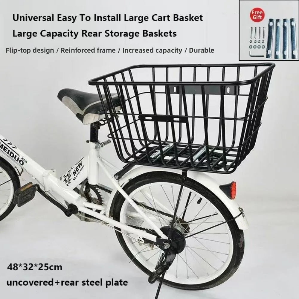 panier vélo noir maille métallique moderne clips fixation grande capacité réglable easy install