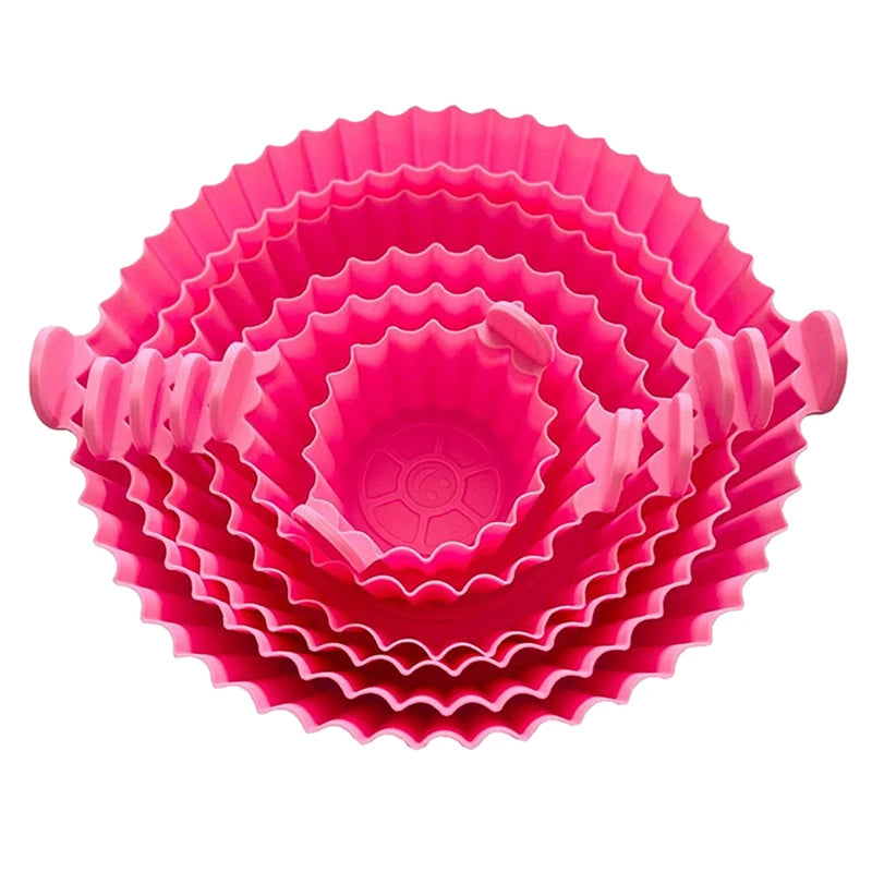 liners friteuse air silicone pliés moderne rouge bleu gris rose pratique