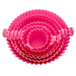 liners friteuse air silicone pliés moderne rouge bleu gris rose pratique