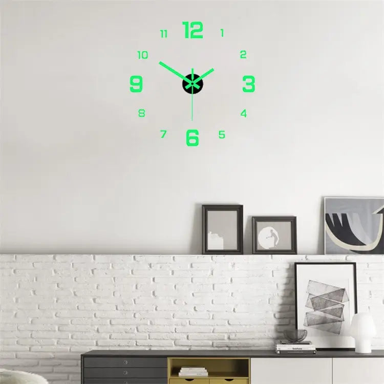 horloge murale moderne chiffres relief couleur vert noir blanc gris minimaliste