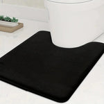 tapis toilette gris noir bleu marine velours moderne absorbant antidérapant salle bain grande taille
