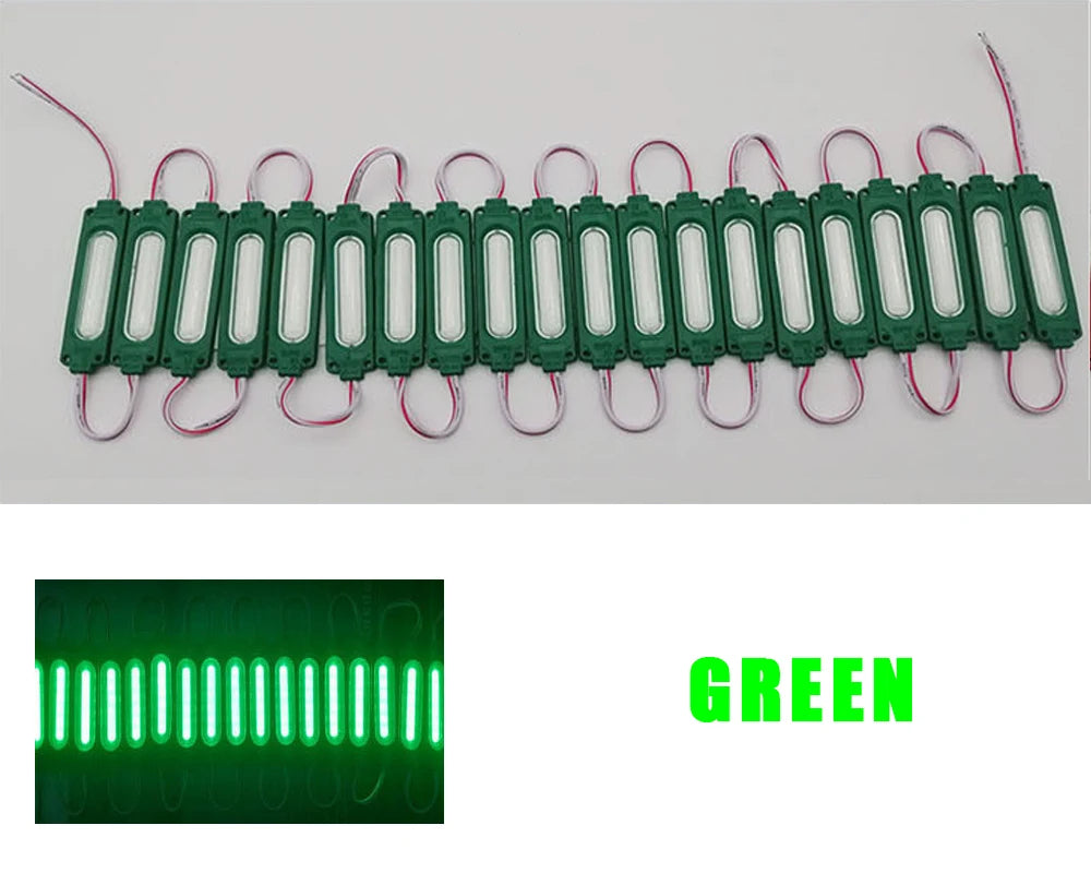 modules led cob 12v blanc vert bleu rouge orange jaune gris ip65 waterproof adhésifs