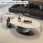 table basse ovale moderne blanche effet marbre gris salon meuble bois luxe