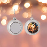 Boule de Noël argentée comme décoration de centre de table