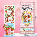 miniatures décoratives animaux géométriques adhésives bleu vert rose blanc mignon cartoon