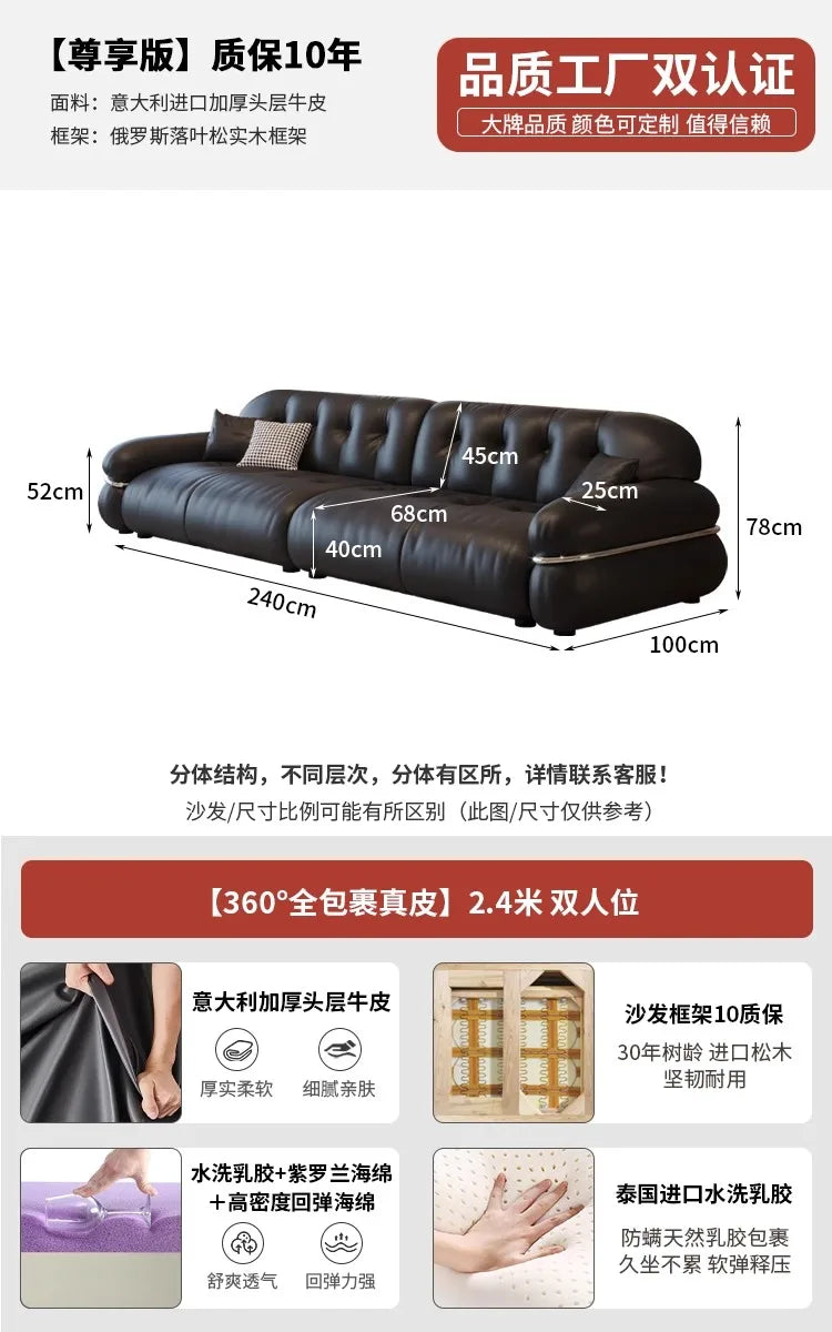 canapé moderne noir simili cuir boutons pieds coussins sectionnel minimaliste