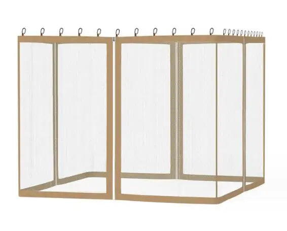 moustiquaire extérieure tente pavillon quadratique polyester traité insecticide pliante moderne beige noir imperméable anneaux
