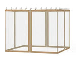 moustiquaire extérieure tente pavillon quadratique polyester traité insecticide pliante moderne beige noir imperméable anneaux