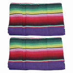 nappe mexicaine serape violet rayures ethnique couverture table mariage festivités