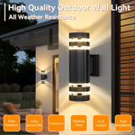 lampe murale extérieure moderne noire rayures horizontales ampoule e27 jardin