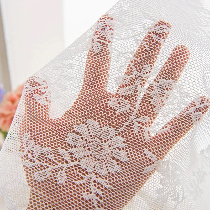 rideau blanc fleurs transparent classique fenêtre moderne polyester