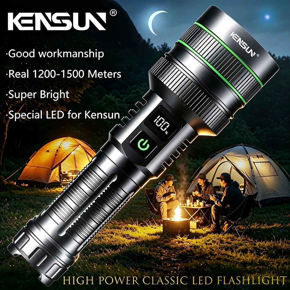 lampe poche rechargeable led intense zoom extérieure autodéfense banque alimentation usb