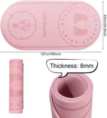 tapis yoga exercice tapis saut corde rose gris antidérapant 8mm épais graphique sportif minimaliste