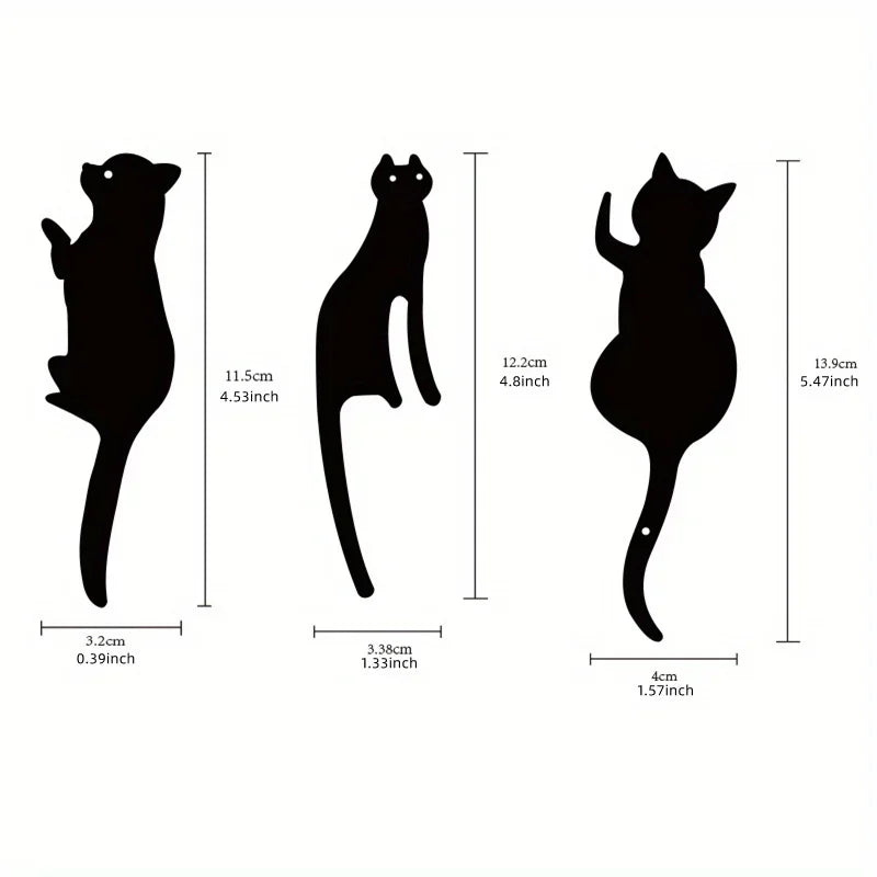 statues extérieures silhouettes chats noirs minimaliste tringle jardin