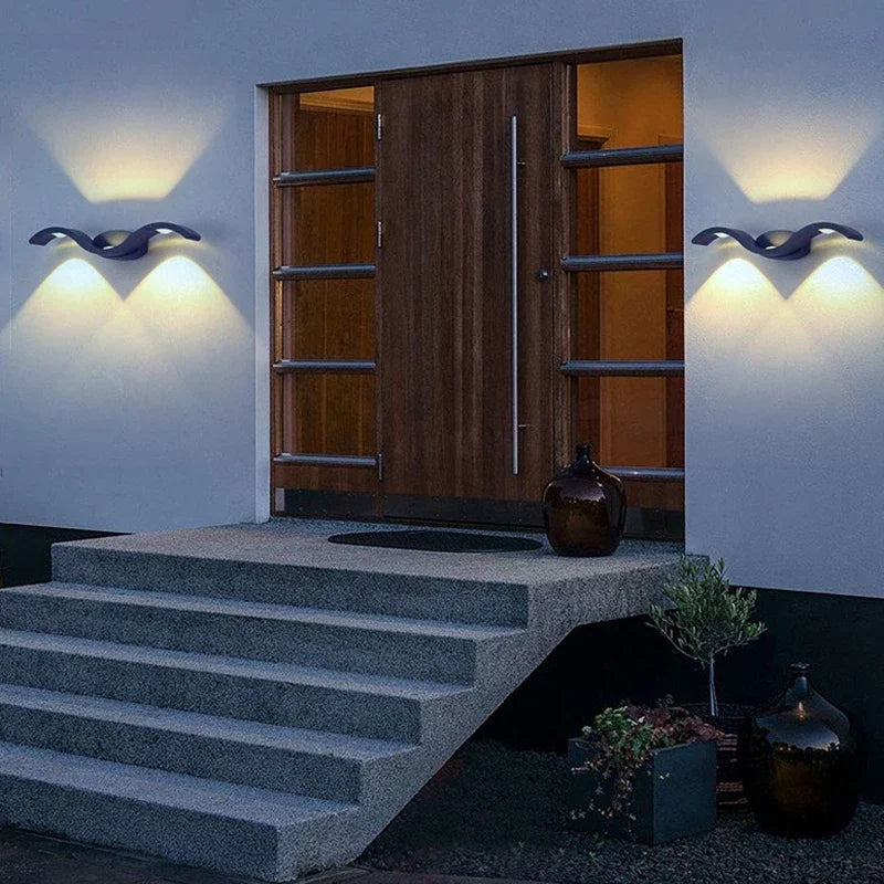 applique murale moderne led noir blanc éclairage quotidien ip65 extérieur étanche fixée mur trois