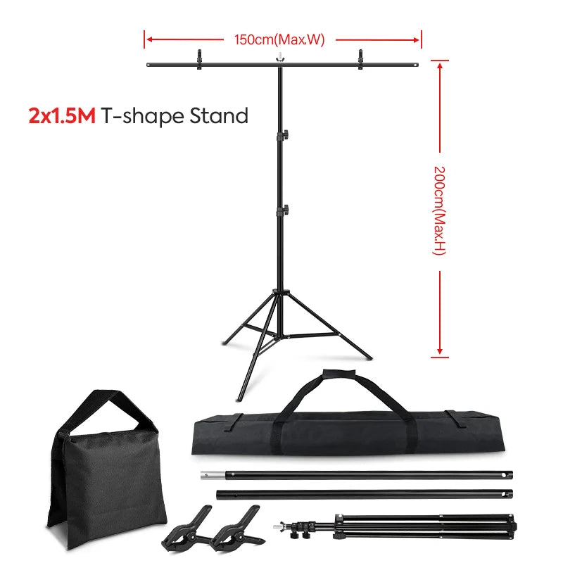 support fond photo noir lisse moderne clips tringles sac transport 300cm 260cm photo studio
