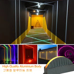 projecteur mural led moderne 7w gris rouge vert jaune violet bleu projections géométriques ip65