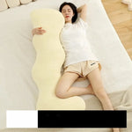 coussin ergonomique colonne polyester microfibre beige bleu clair uni moderne doux lit body support