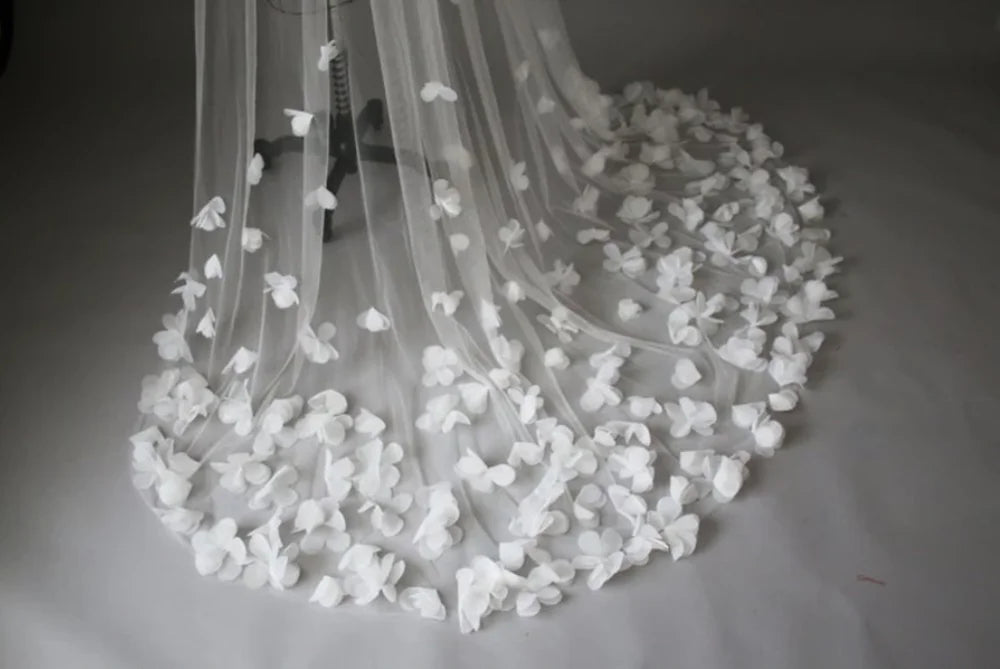voile mariée blanc fleurs blanches classique translucide sans ourlet fixe invisible erotique