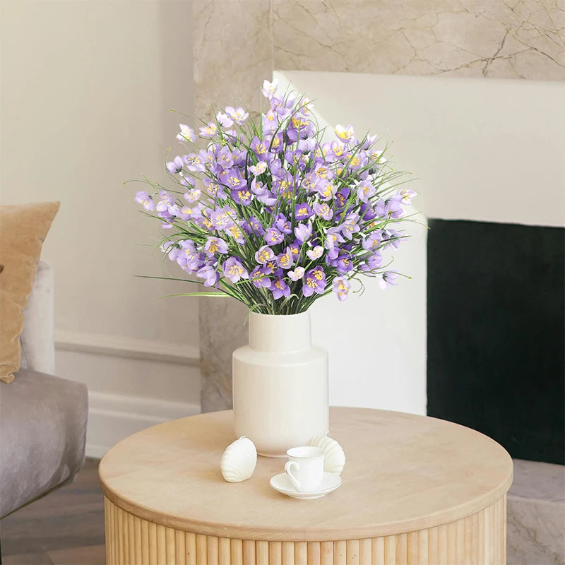 bouquet fleurs artificielles blanc jaune rose violet moderne pot décoratif intérieurextérieur