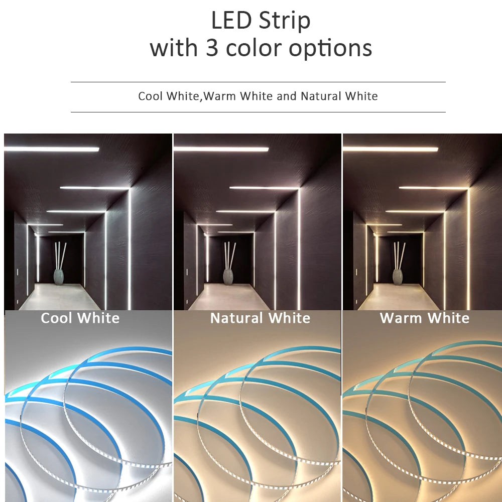 ruban led 24v 120leds blanc froid chaud moderne adhésif contrôleur