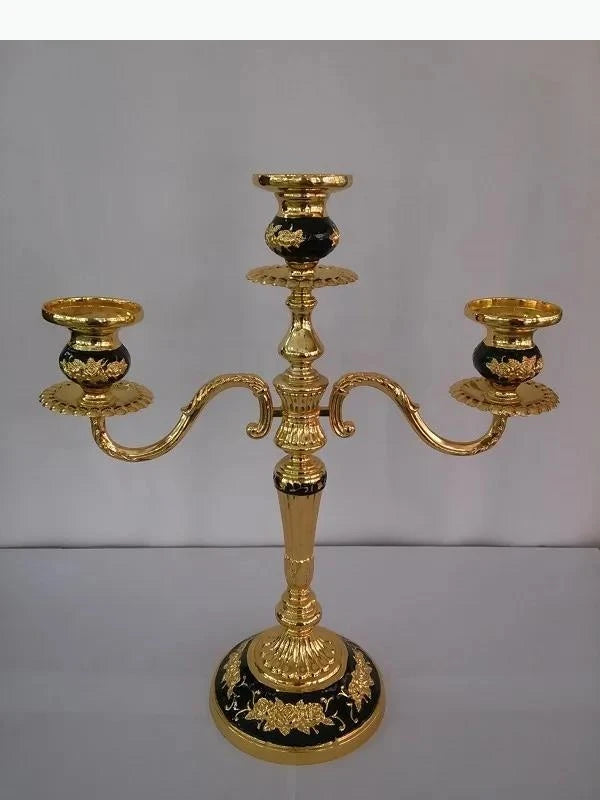 bougeoir cinq branches ornements floraux argent doré bronze classique décoration intérieure porte chandelle SUPPORT