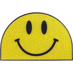 tapis moderne jaune violet gris imprimé smiley lucky day feet salon entrée imperméable