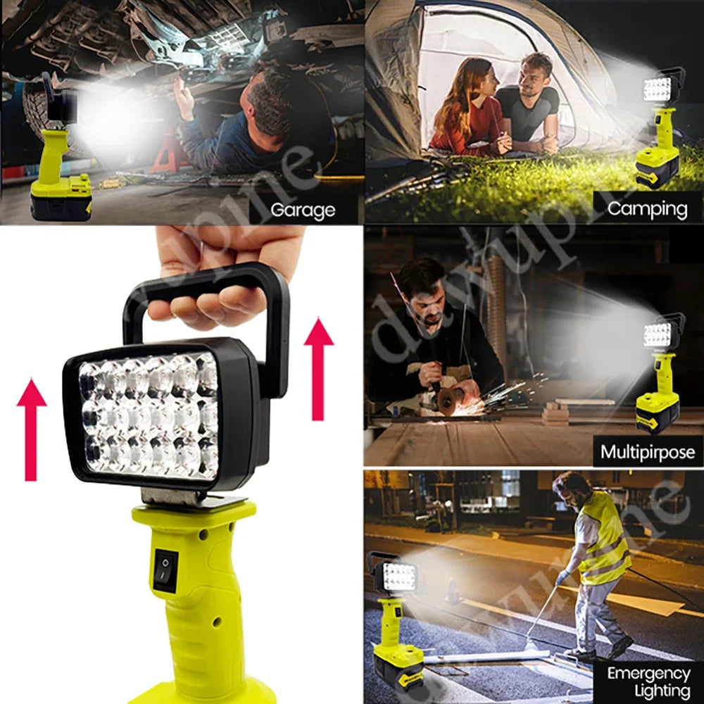 lampe travail led rechargeable vert fluo moderne portable abs opacity poignée cem certification