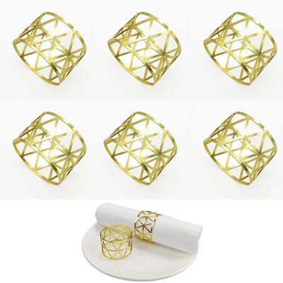 Ronds de serviette en métal doré pour table de mariage