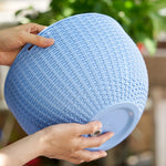 panier suspendu tissé moderne crochets métalliques drainage fleur pot intérieur extérieur